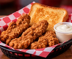 Chicken strips, toast and gravy